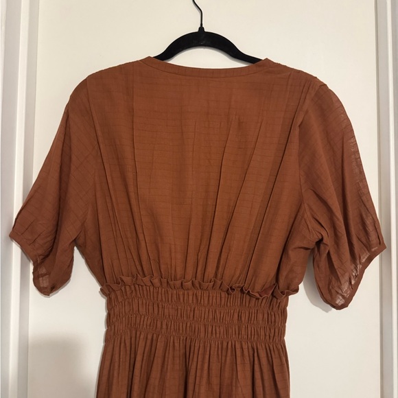 World of Crow Brown Elasticized Midi Dress Sz S - Picture 11 of 14